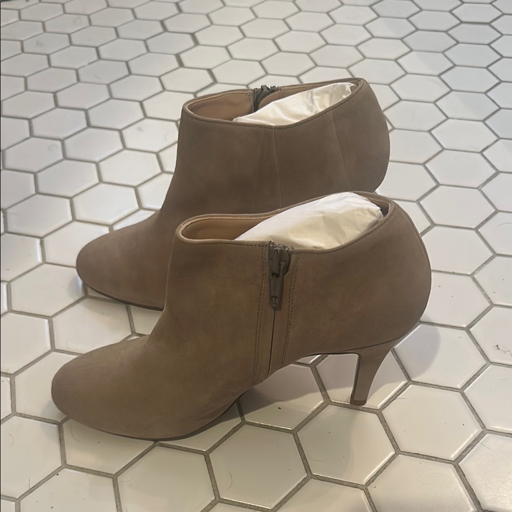 J. Crew Tan Ankle Booties Sleek Suede Design